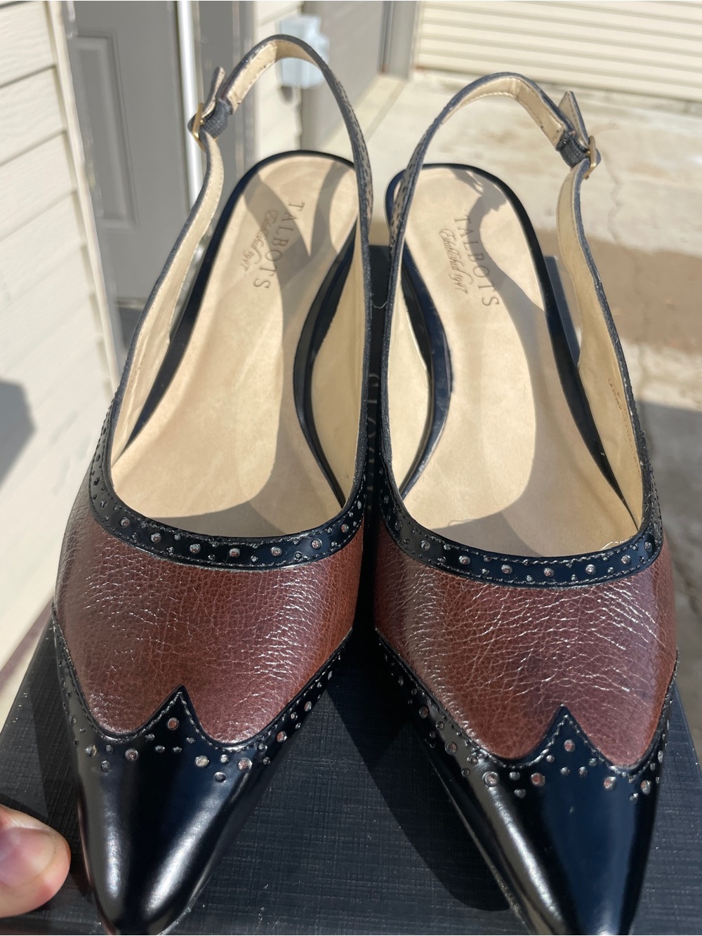 Talbots Women's Black and Brown Slingback Shoes
